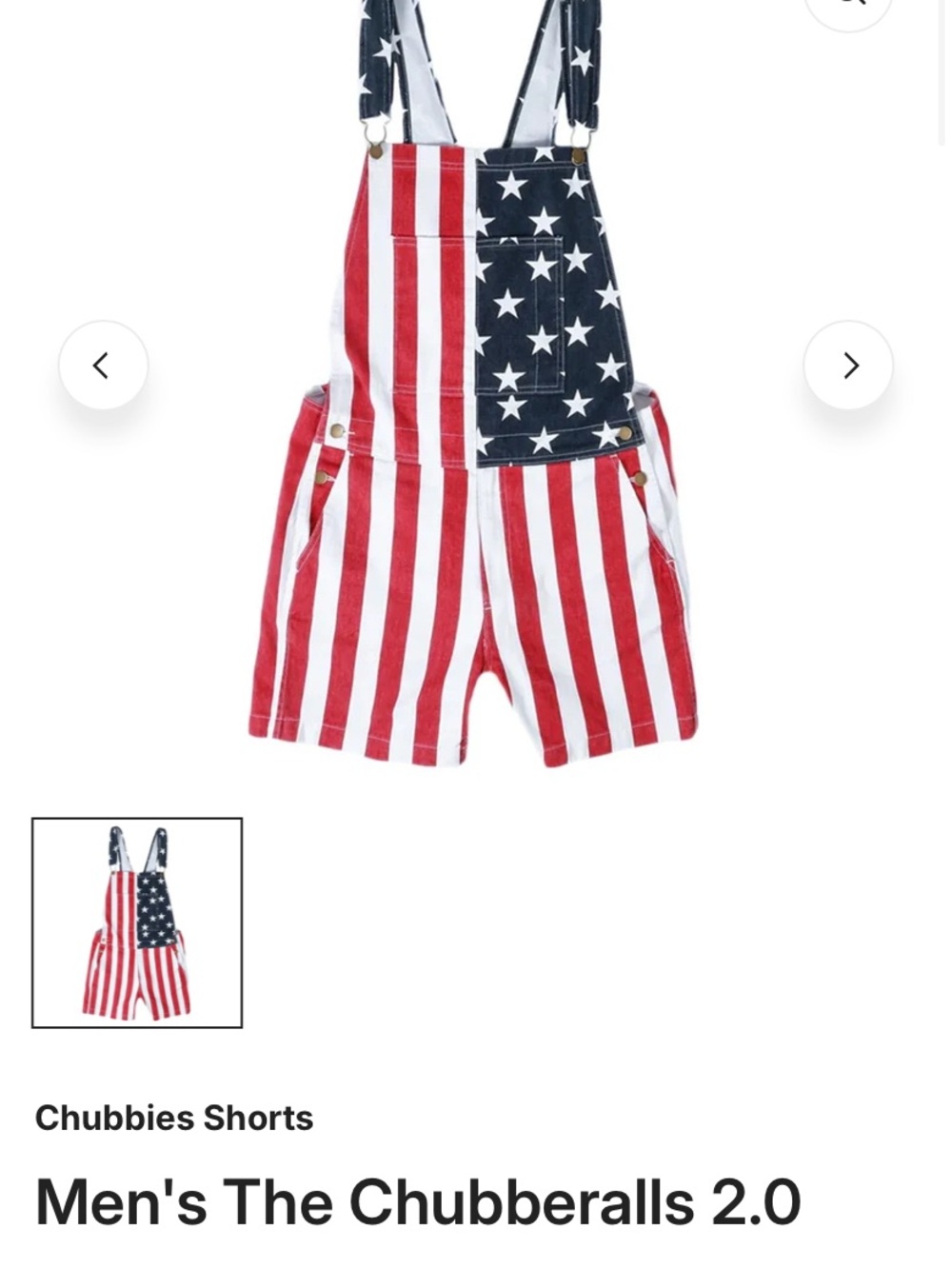 Chubbies American Flag Short Overalls
